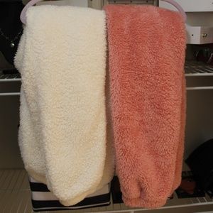 Shein Pink and White Fuzzy Lounge Pants Bundle Size Small